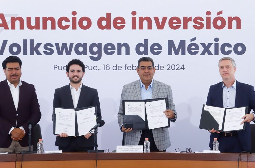  Anuncian gobierno de Puebla y volkswagen de México inversión por cerca de 1,000 mdd en electromovilidad