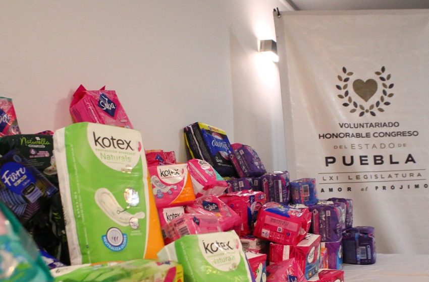  Recibe Voluntariado del Congreso donación de más de 3 mil paquetes de productos de higiene femenina
