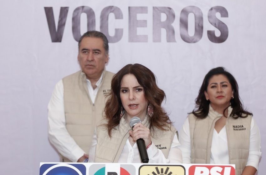  Voceras de Lalo Rivera despiden a Alejandro Armenta con porras en el Senado de la República