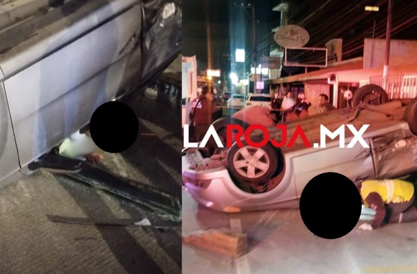  ¡Impactante Volcadura en San Andrés Cholula! Mujer Resulta Lesionada en Choque Nocturno