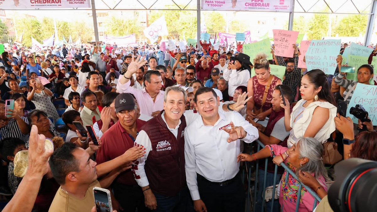 Por una Puebla segura, igualitaria y justa trabajarán Armenta y Pepe Chedraui
