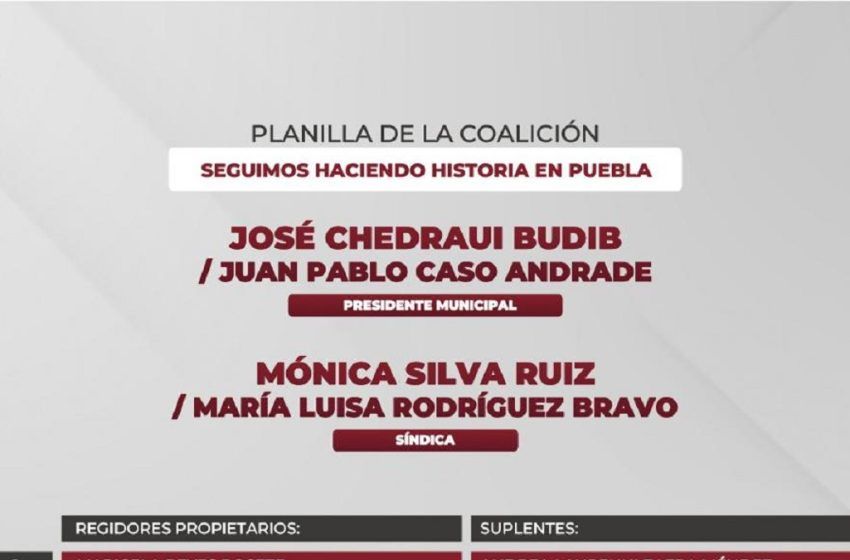  Presenta Pepe Chedraui planilla de regidores de la Coalición Seguiremos Haciendo Historia en Puebla.