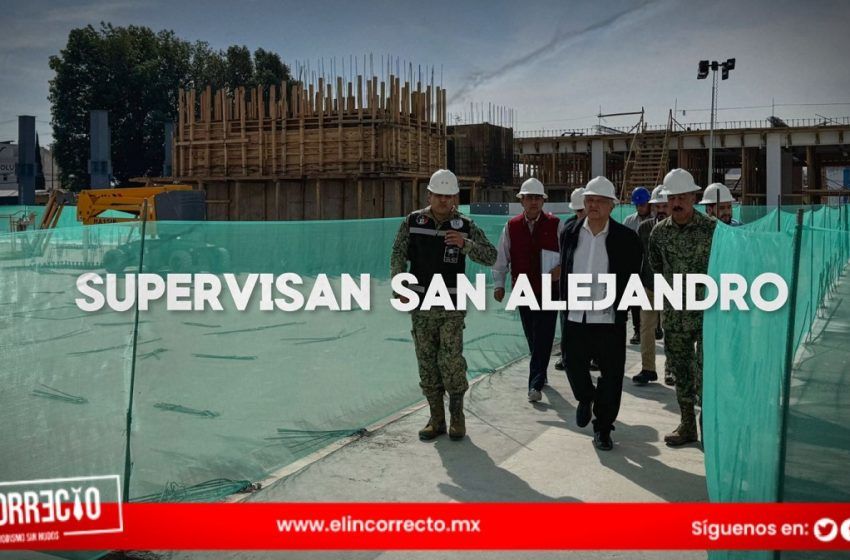  Por veda electoral, López Obrador y Sergio Salomón supervisan construcción del Hospital San Alejandro a puerta cerrada