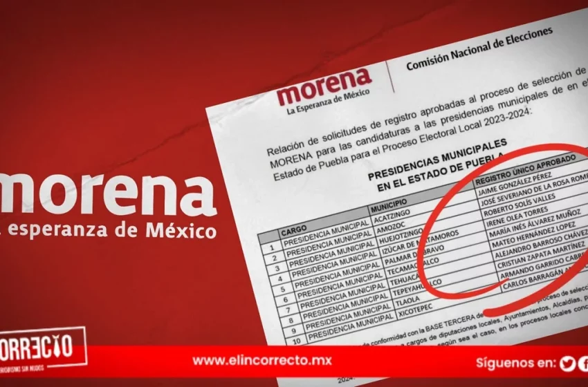  Julio Huerta, García Parra y Gaby Chumacero encabezan lista de pluris de Morena al Congreso de Puebla 