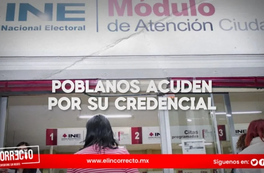  Poblanos aprovechan para recoger su credencial para votar en módulos del INE