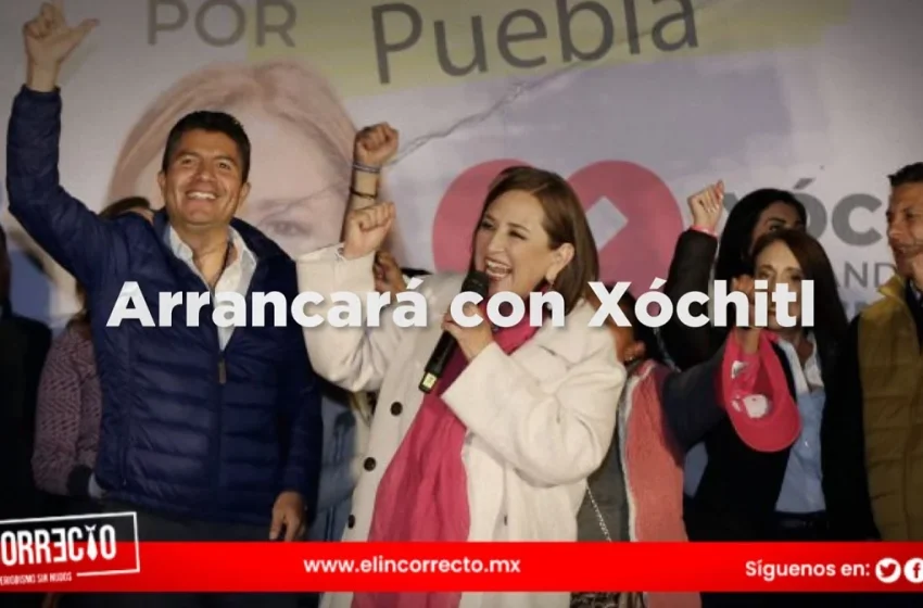  En la Plaza la Victoria y acompañado de Xóchitl Gálvez, así inicia campaña Lalo Rivera