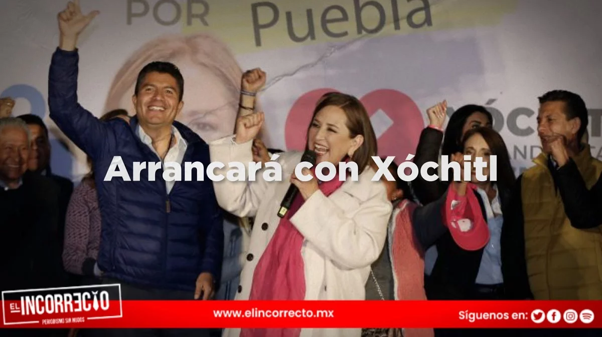 En la Plaza la Victoria y acompañado de Xóchitl Gálvez, así inicia campaña Lalo Rivera