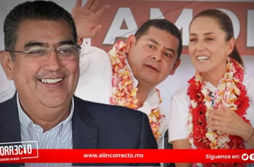  Claudia Sheinbaum y Armenta reconocen trabajo de Sergio Salomón como gobernador de Puebla