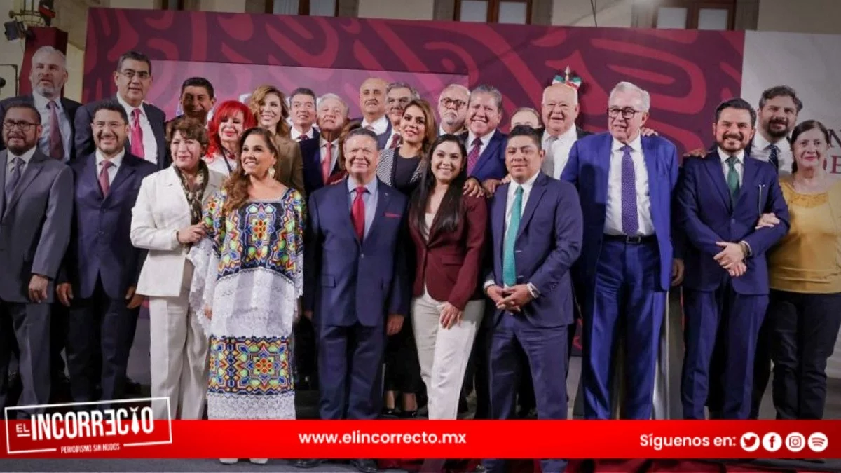 Sergio Salomón acompaña a AMLO a su mañanera