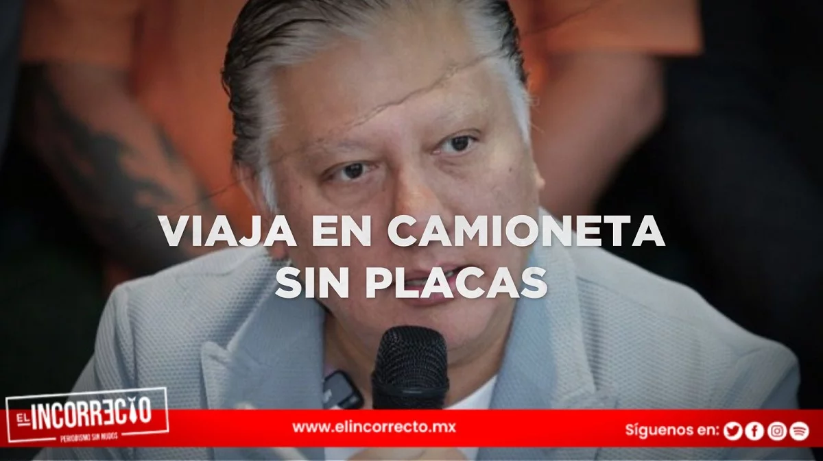 Fernando Morales viaja en camioneta sin placas y se resiste a revisión