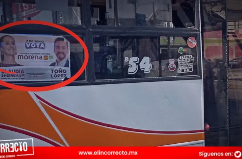  Toño López viola ley electoral y se promociona en el transporte público