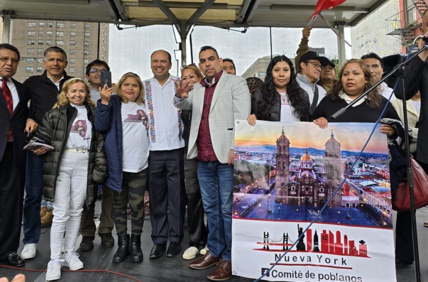  Comunidad migrante de Puebla en Nueva York expresa su apoyo a Armenta, en el marco del 5 de Mayo