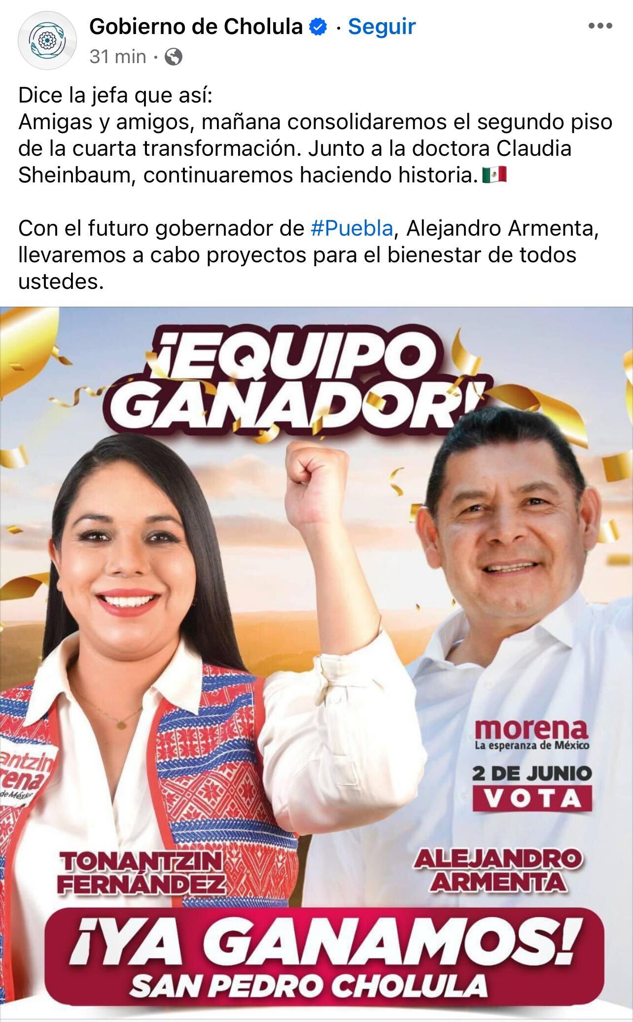 “Hackean” página de Facebook del Ayuntamiento de Cholula; promocionan a Tonantzin Fernández y Armenta 