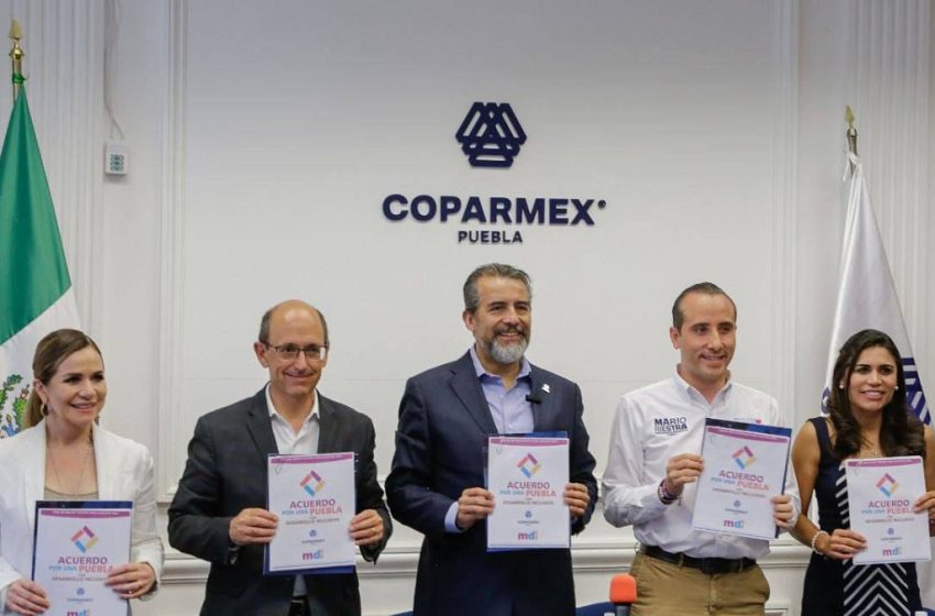 Mario Riestra firma acuerdo con coparmex por una Puebla con desarrollo inclusivo