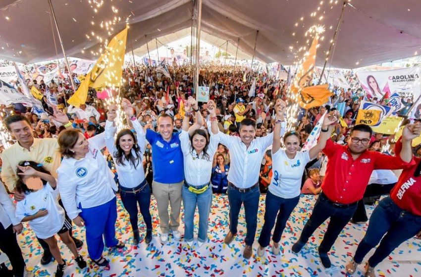  Mario Riestra y Eduardo Rivera, encabezan cierre de campaña con más de 2 mil 500 poblanos del sur