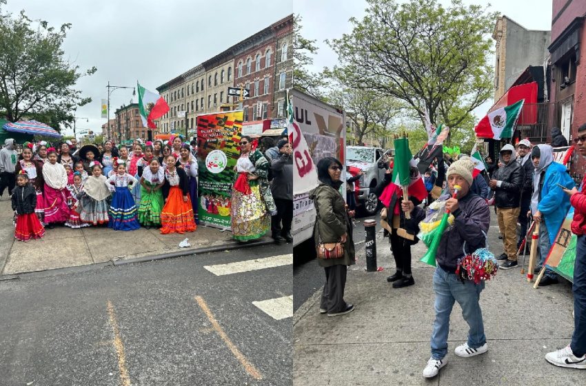  Migrantes celebran el 5 de Mayo con desfile en Nueva York y reiteran apoyo a Sheinbaum y Armenta