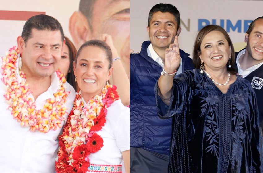  Regresan a Puebla Sheinbaum y Gálvez al cierre de campaña de Armenta y Lalo Rivera