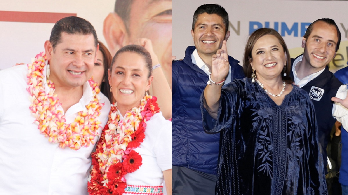 Regresan a Puebla Sheinbaum y Gálvez al cierre de campaña de Armenta y Lalo Rivera