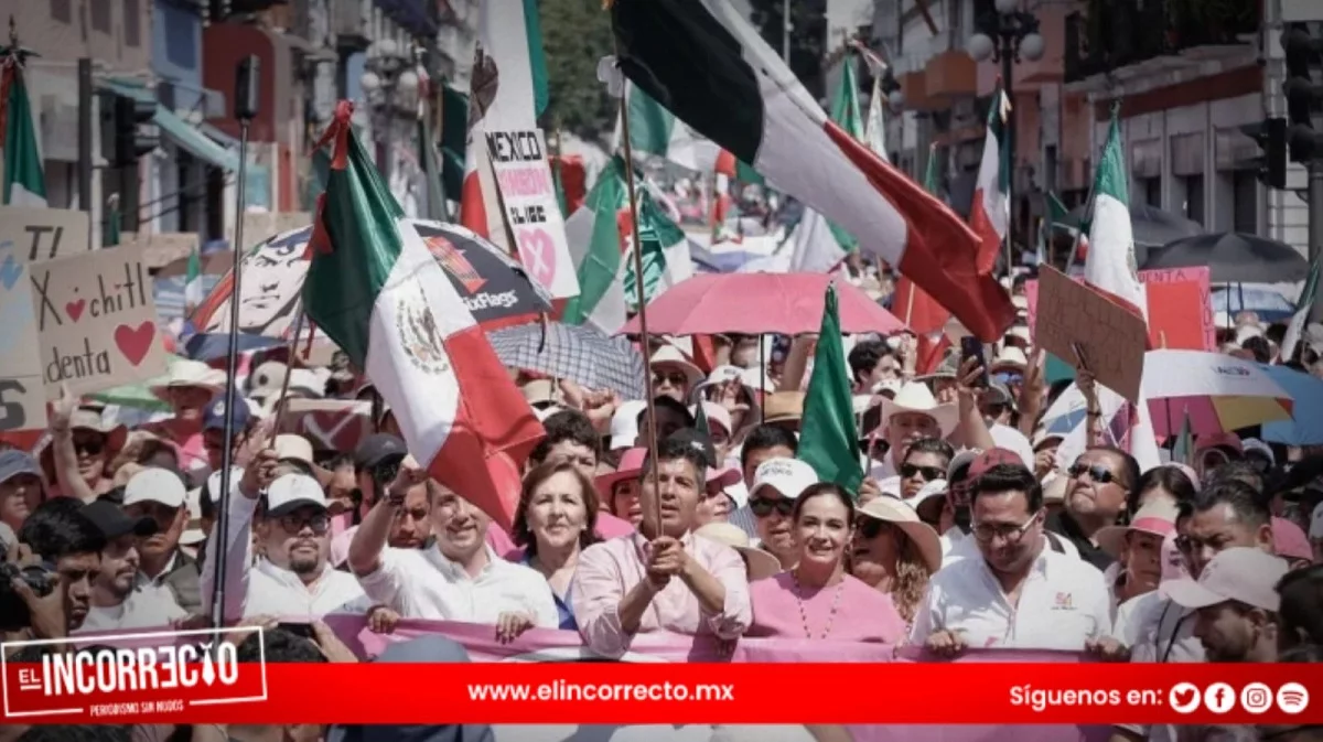 Lalo Rivera y Mario Riestra encabezan marcha en Defensa de la República