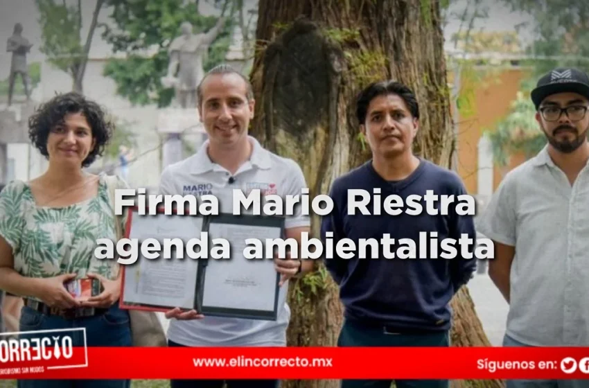  Mario Riestra firma compromisos con la agenda ciudadana por los árboles y las áreas verdes