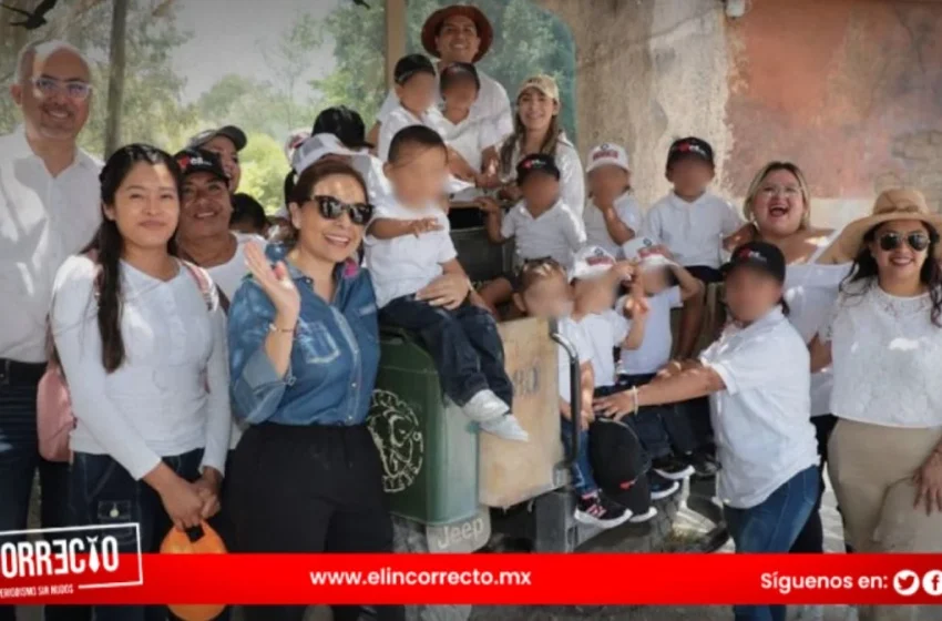  Gaby Bonilla lleva a niñas y niños de Asistencia en Puebla a conocer a la jirafa Benito