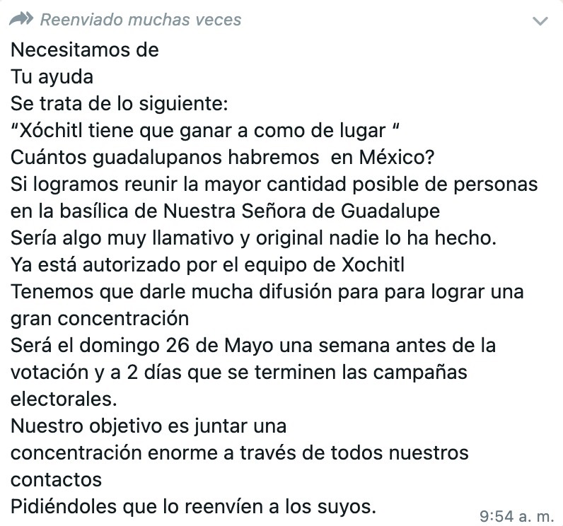Xóchitl Gálvez y el milagro guadalupano en Puebla