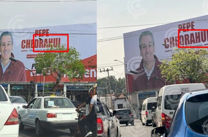  Colocan Espectaculares de Pepe Chedraui con errores ortográficos en calles de Puebla