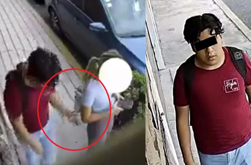  ¡Indignante! Captan en VIDEO a sujeto manoseando a joven en calles de Puebla capital