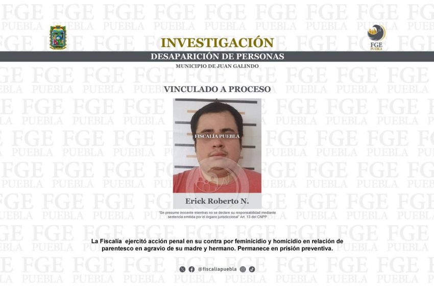  Erick Roberto mató a su mamá y hermano en Juan Galindo; escondió sus restos en su casa  