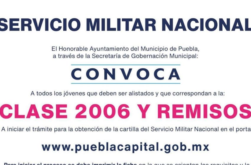  Invita ayuntamiento de Puebla a tramitar la cartilla militar