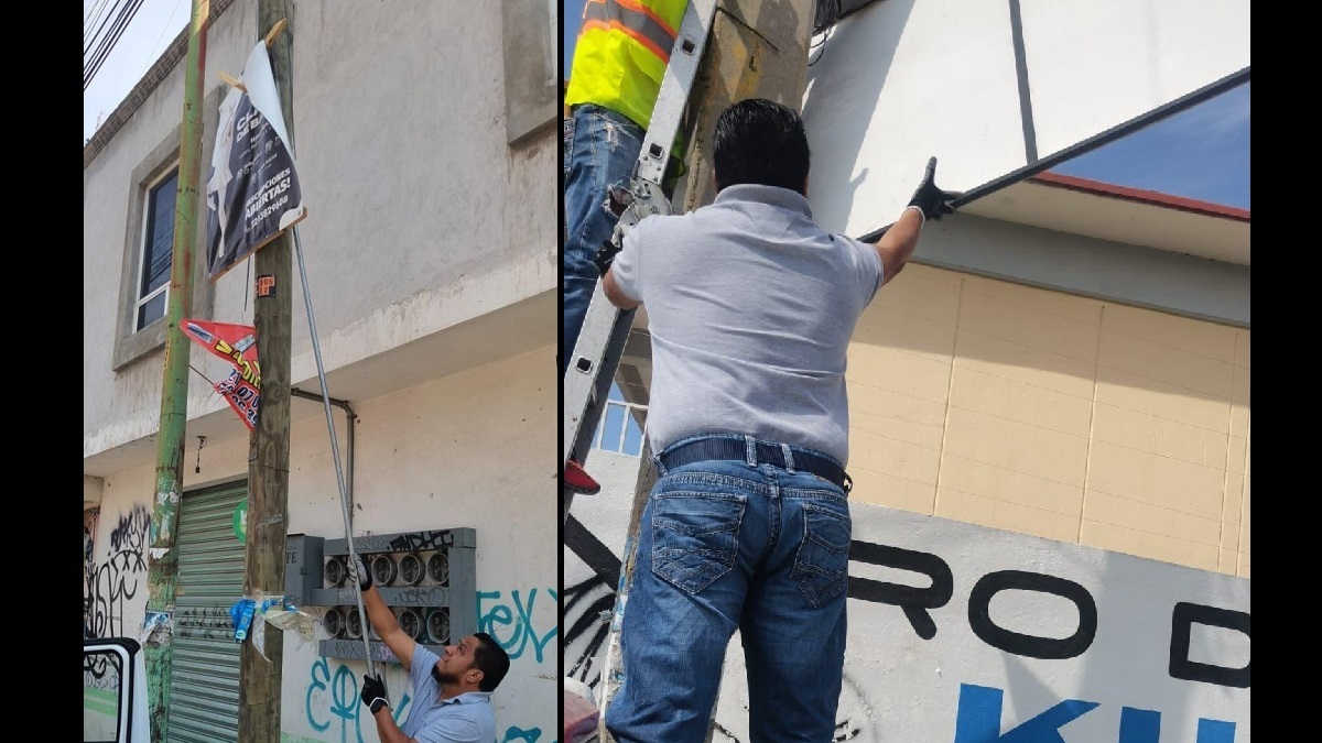 Más de 4 mil elementos publicitarios irregulares han sido retirados por el ayuntamiento de Puebla en lo que va del 2024
