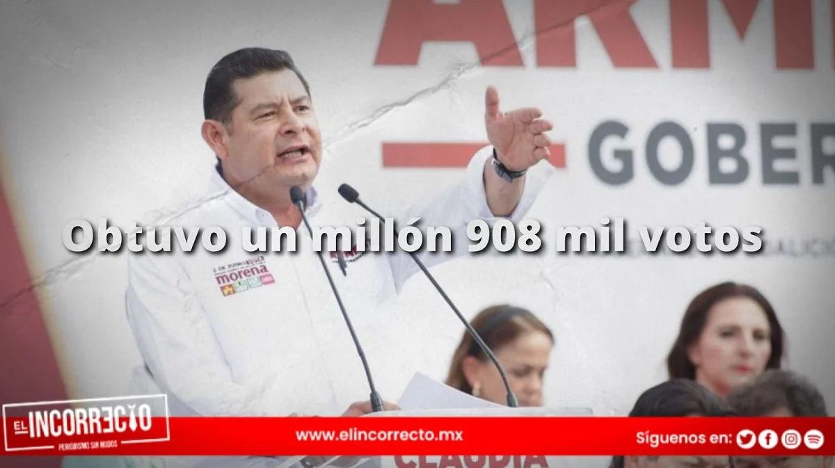 OFICIAL: Alejandro Armenta obtuvo un millón 908 mil votos en la elección a gobernador