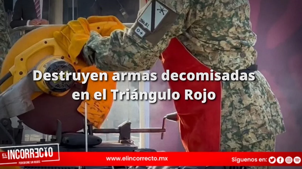 Destruyen más de mil armas decomisadas principalmente en el Triángulo Rojo