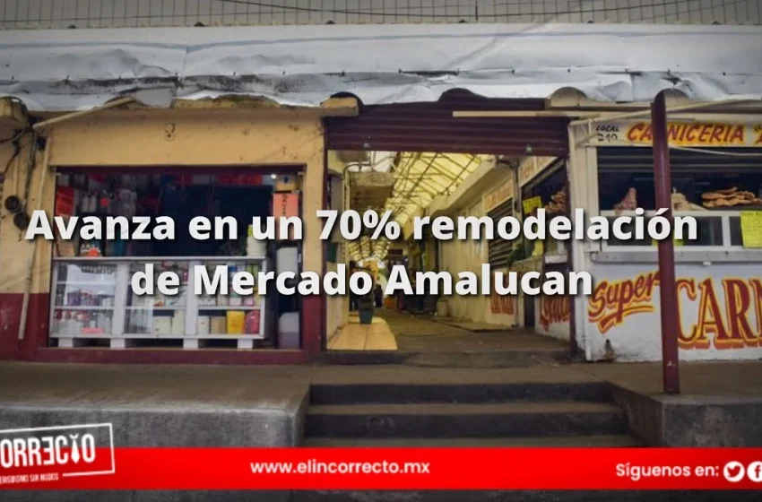  Avanza 70% segunda etapa de mantenimiento del Mercado Amalucan