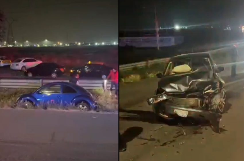  Choque a alta velocidad en Periférico Ecológico deja a un hombre herido y una patrulla dañada