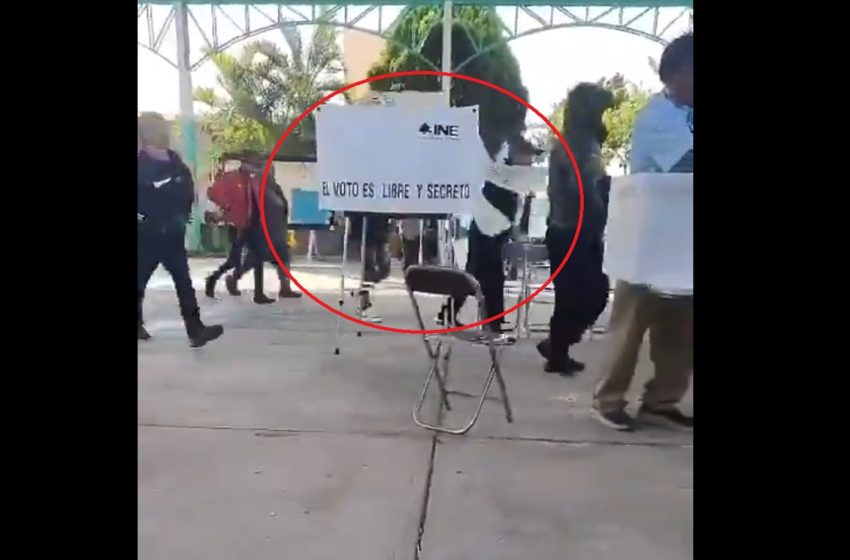  Grupo de Hombres roba Urna y Boletas Electorales en Tlapanalá, Puebla
