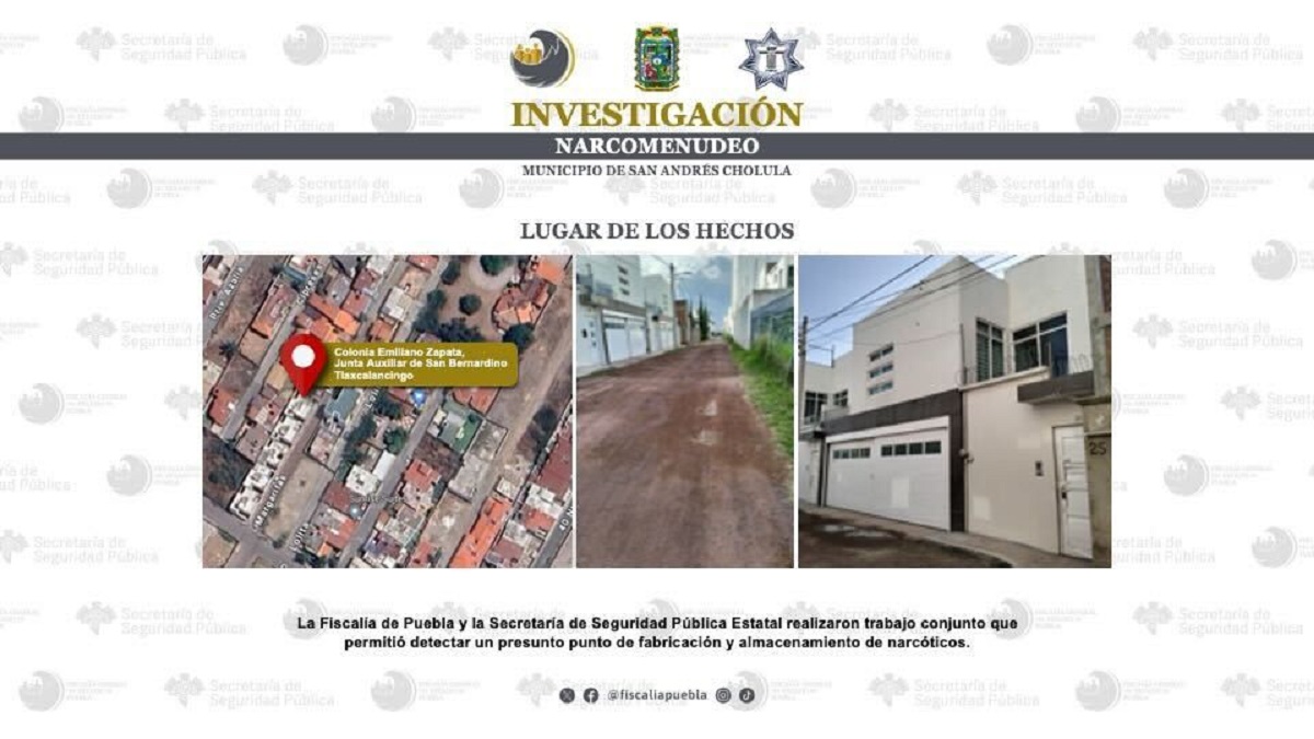 SSP y Fiscalía de Puebla aseguran bodega del narcolaboratorio en Cholula: