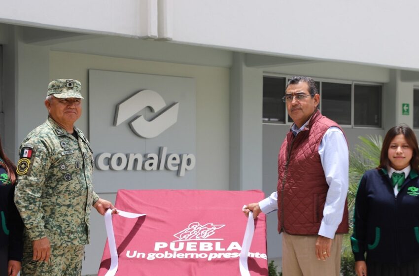  Inaugura Sergio Salomón Conalep plantel oriental; estudiantes contribuirán al desarrollo de sus comunidades