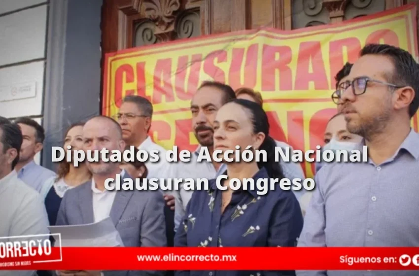  Diputados del PAN “clausuran” Congreso de Puebla ante despenalización del aborto