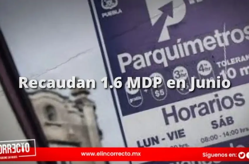  Parquímetros de Puebla recaudan 1.6 mdp en junio