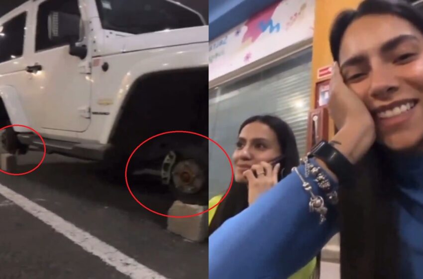  VIDEO Le Roban las llantas de su camioneta a Ale Varela de Exatlón en la entrada de Walmart de Ciudad Judicial