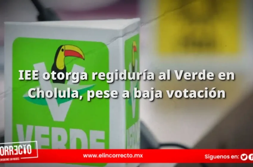  Una más del IEE: Otorga regiduría al Verde en Cholula, pese a baja votación
