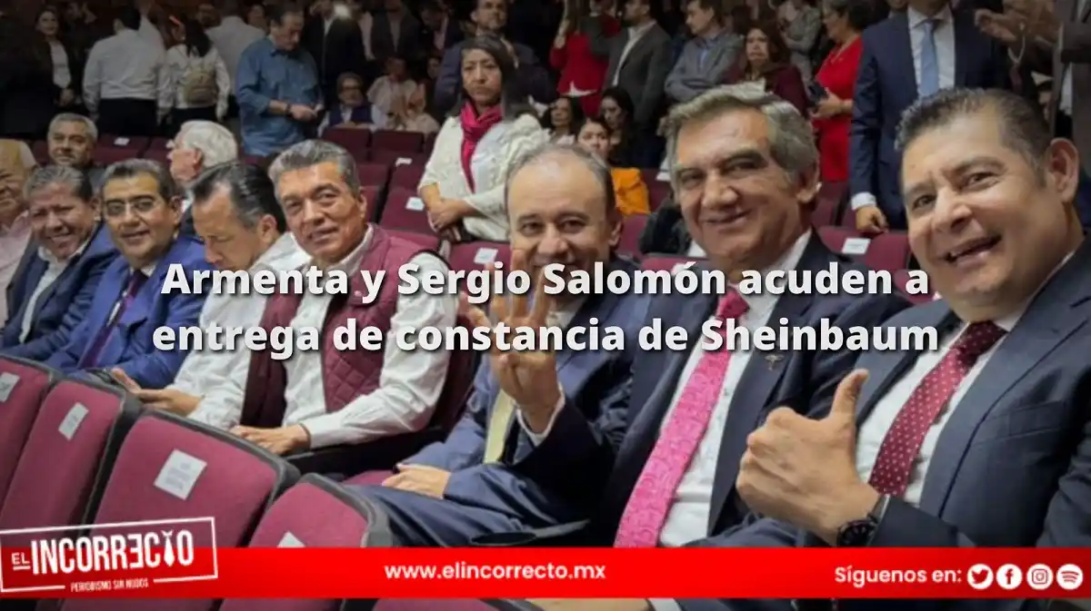 Sergio Salomón y Armenta acuden a entrega de constancia de Claudia Sheinbaum