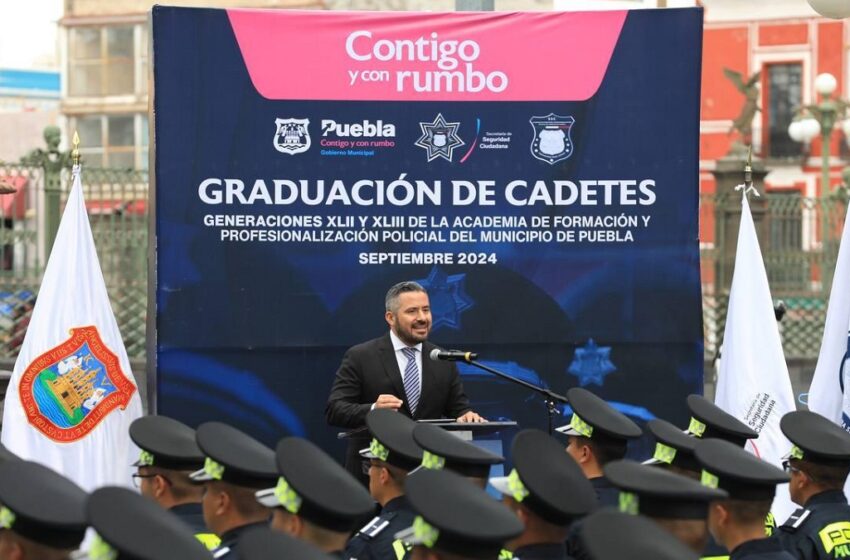 95 nuevos policías municipales toman protesta en Puebla capital
