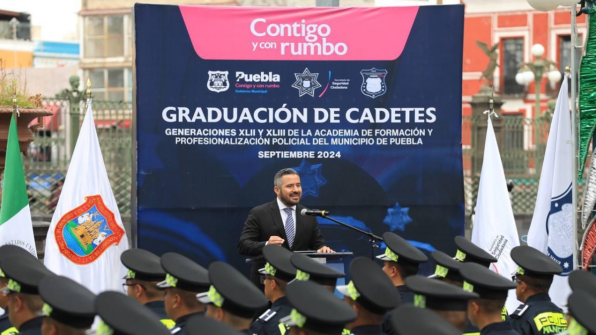 95 nuevos policías municipales toman protesta en Puebla capital