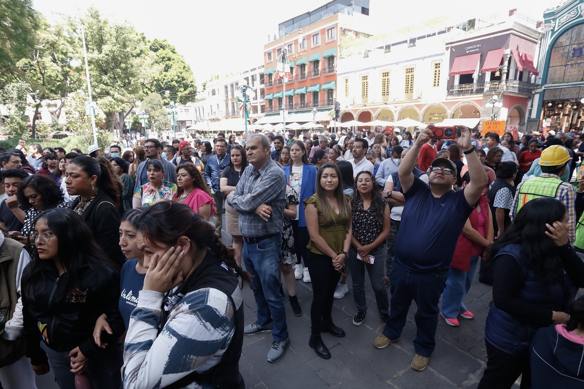 Así se vivió el Simulacro Nacional en el Centro de Puebla; evacúan a casi 10 mil personas en segundos