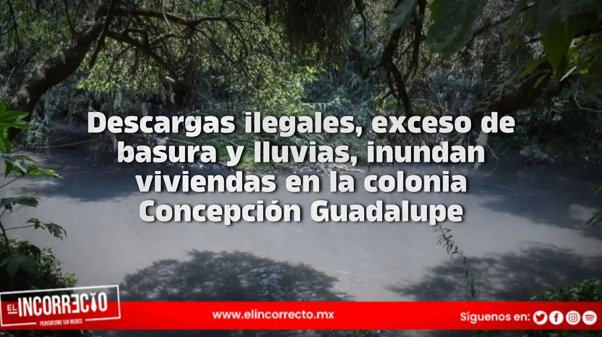 Descargas ilegales, exceso de basura y lluvias, inundan viviendas en la colonia Concepción Guadalupe