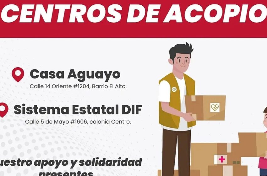  Gobierno de Puebla habilita centros de acopio para afectados del huracán “John” en Guerrero