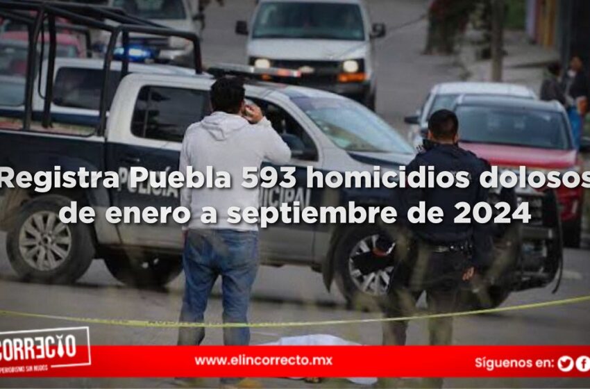  Registra Puebla 593 homicidios dolosos de enero a septiembre de este 2024 