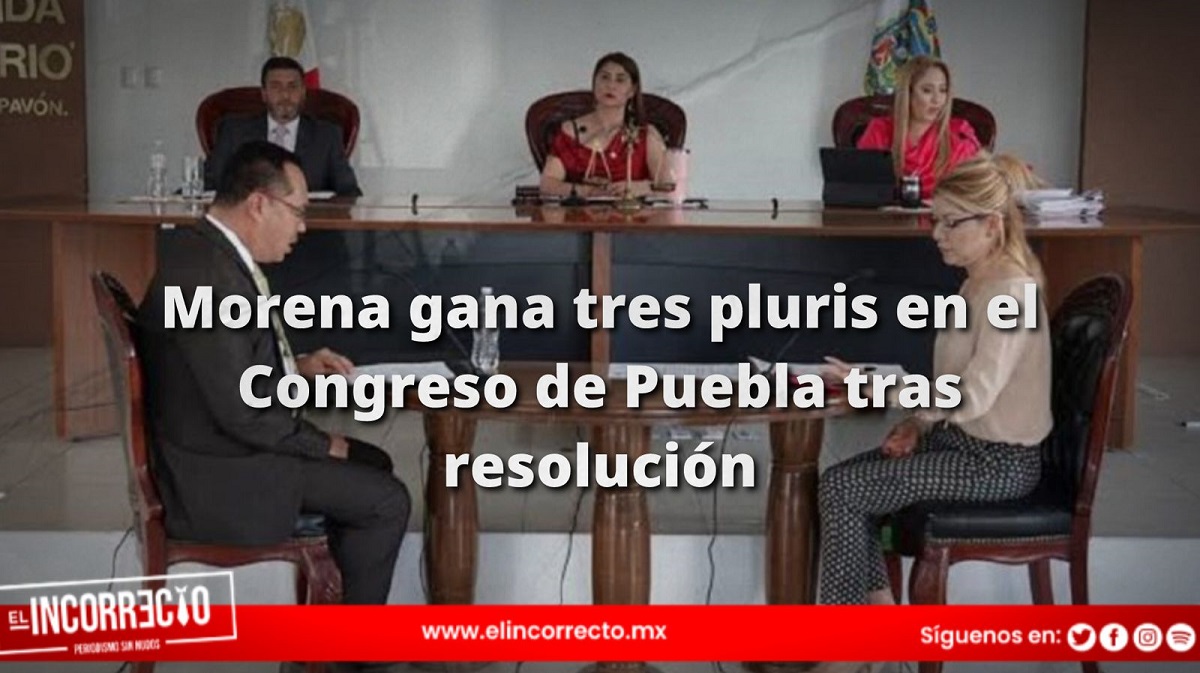 Morena gana tres pluris en el Congreso de Puebla tras resolución del TEEP
